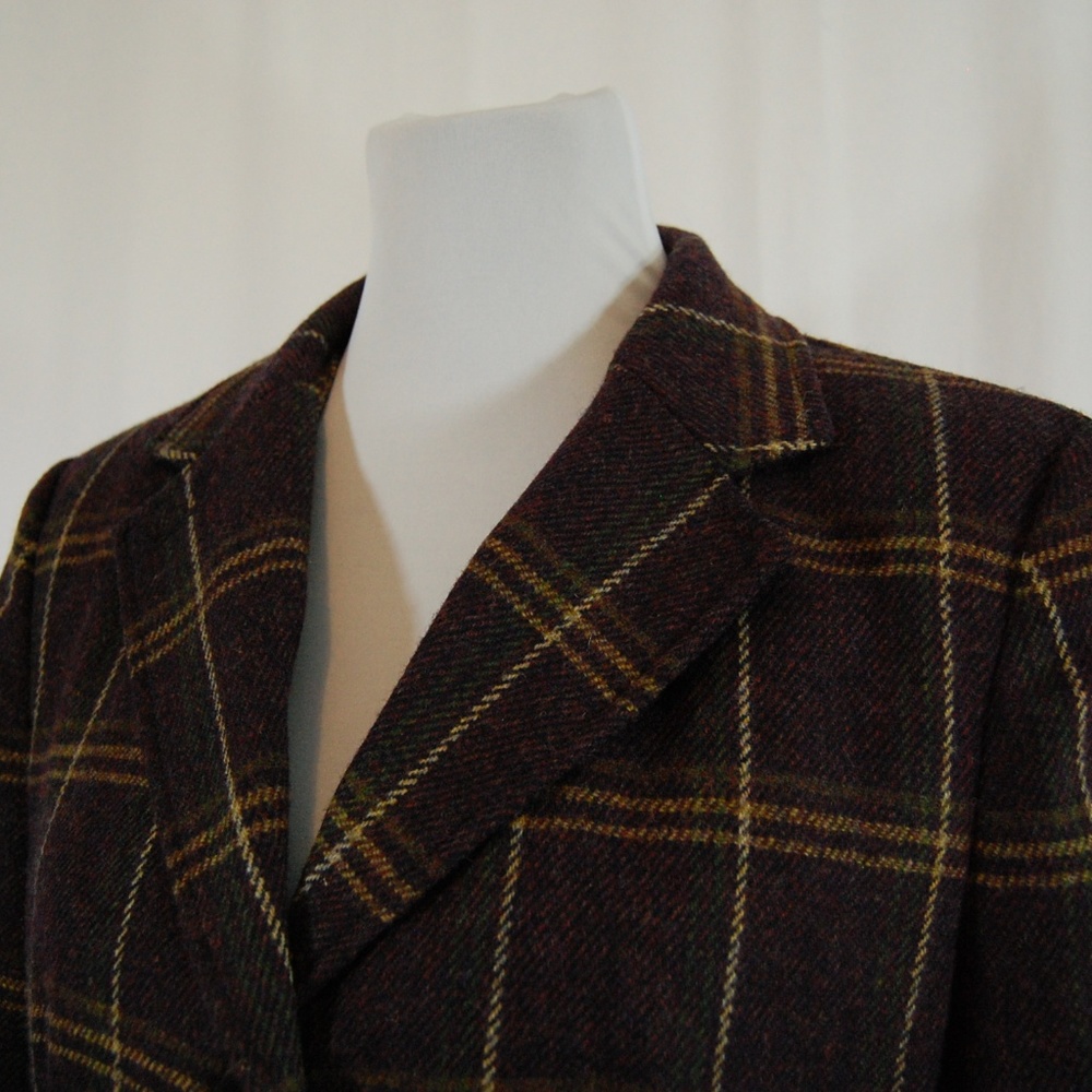 Talbots 100% Wool Plaid Jacket / Blazer - Picture 5 of 8